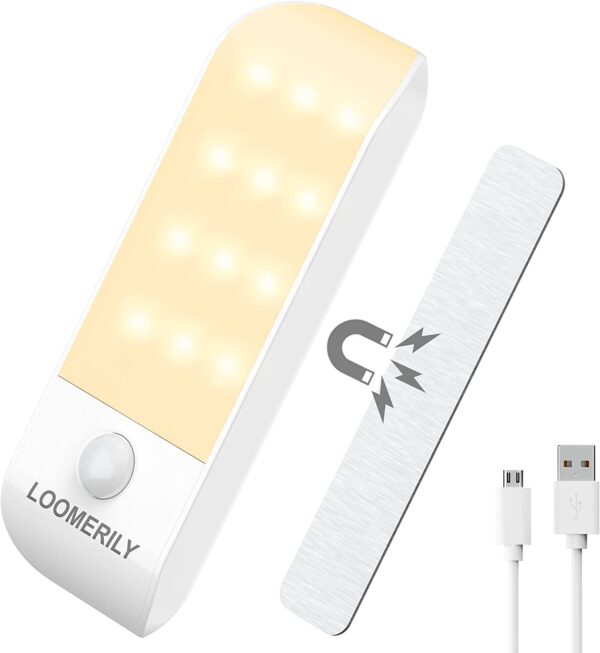 Lámpara Nocturna Recargable 12 Leds Sensor Movim