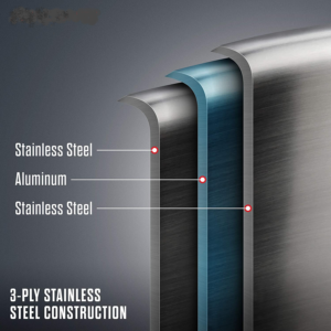 A-25110 / Cocina Saludablemente en Sartén de 10 pulgadas en ACERO INOXIDABLE Avacraft 78 Oz / 2,45 L