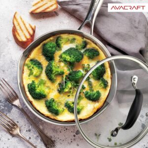 A-25108 / Cocina Saludablemente en Sartén de 8 pulgadas en ACERO INOXIDABLE Avacraft 54,4 Oz / 1,7 L