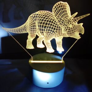 EL-5022 / Increíble Lámpara Led 3D del TRICERATOPS