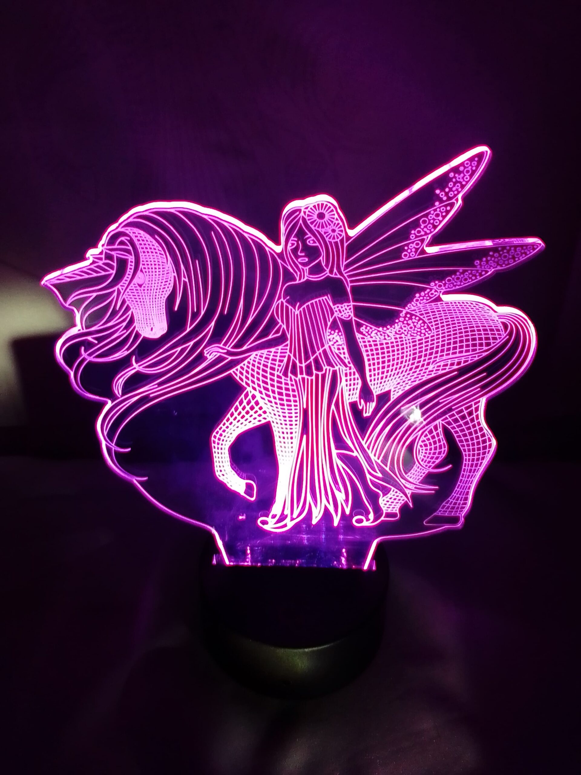 EL-5030 ImgCom ⁄ Lampara Led 3D de Hermosa PRINCESA con UNICORNIO Imagen 3 de 3